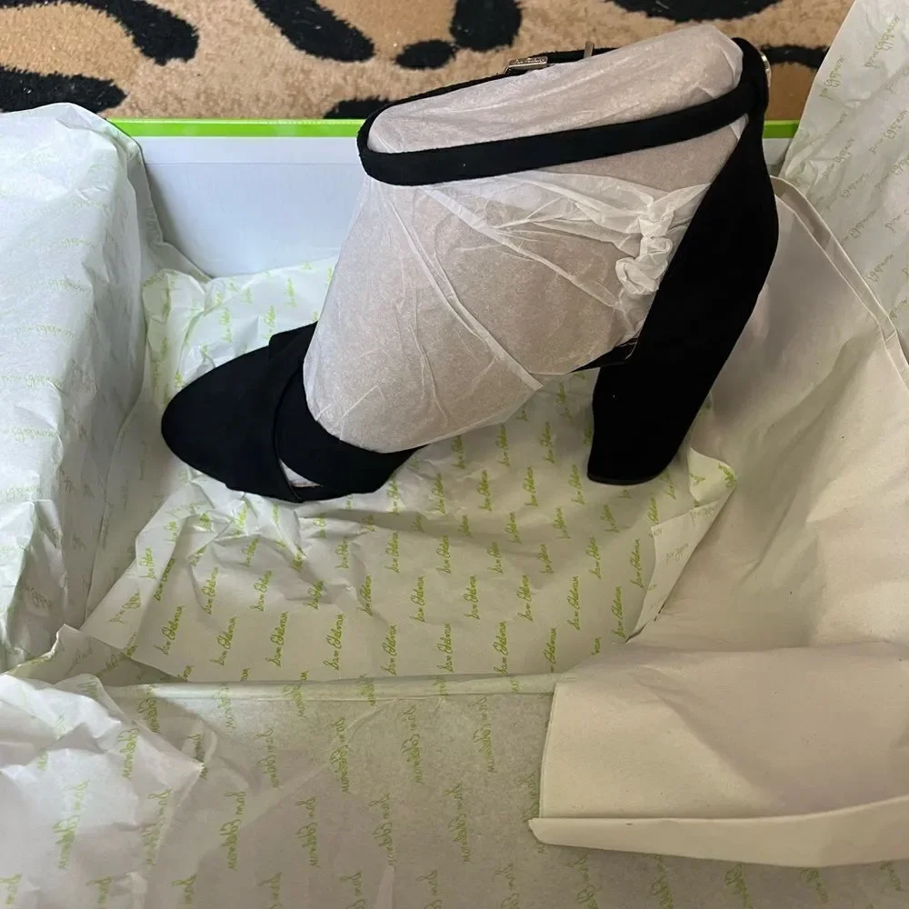 NWT SAM EDELMAN YANCY BLOCK HEEL ANKLE STRAP‎ SANDAL HEEL